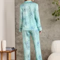 Kaliteli Şık Saten Desenli Kadın Pijama Takımı
