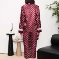 Kaliteli Şık Saten Kadın Pijama Takımı - Bordo Renk