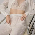 TINA Şık Rahat Kadın Braletli Pijama Takımı - Beyaz