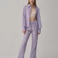 TINA Şık Rahat Vegan Kadın Braletli Pijama Takımı Lilac