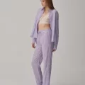 TINA Şık Rahat Vegan Kadın Braletli Pijama Takımı Lilac