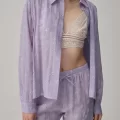 TINA Şık Rahat Vegan Kadın Braletli Pijama Takımı Lilac