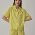 VANESSA Şık Yaz Pijama Takımı Lime Renk