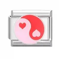 Ying Yang Desenli İtalyan Charm Pembe