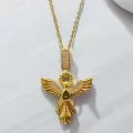 Zirkon Taşlı Kanatlı Çelik Kolye
