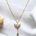 Zirkon Taşlı Kanatlı Çelik Kolye