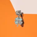 Zirkon Taşlı Yonca  Model Sallantılı İtalyan Charm