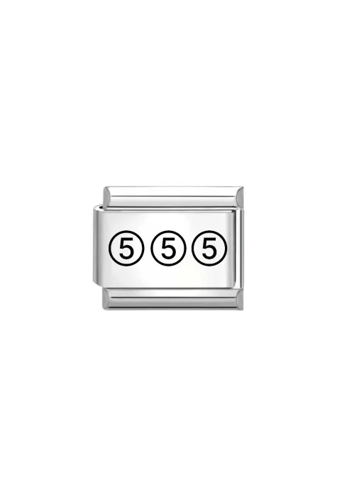 555 Yazılı İtalyan Charm