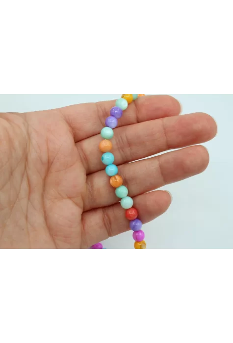 6mm Karışık Renkli Sedef boncuk