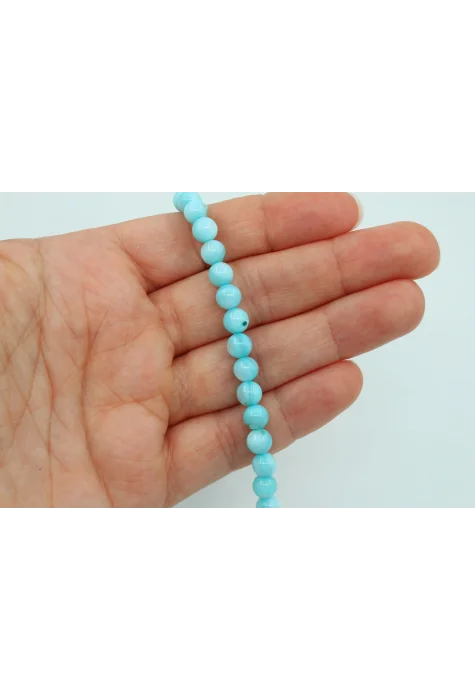6mm Mavi Sedef Boncuk