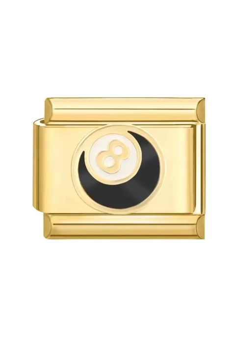 8 Numara Yazılı İtalyan Charm Sarı
