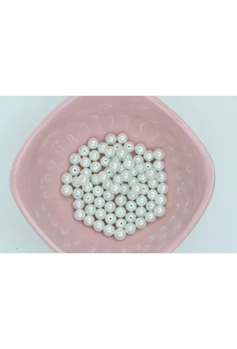 8mm Beyaz Cam İnci 50gr