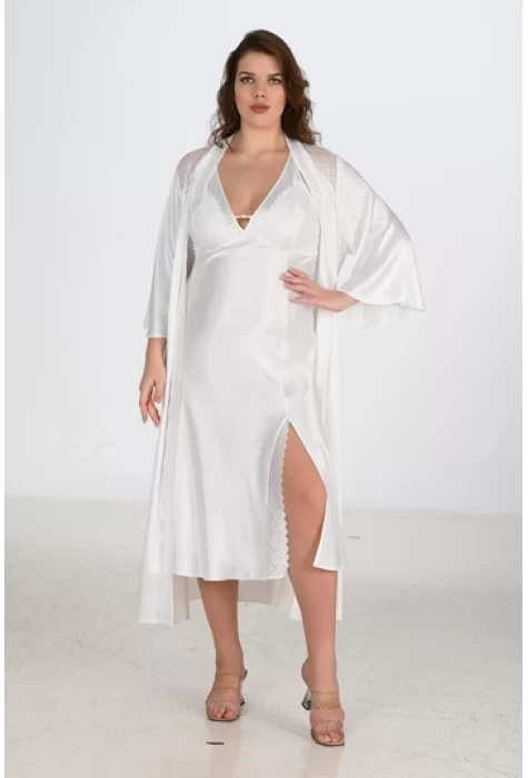 2li Ekru Sabahlık Takımı Bigsize 6224