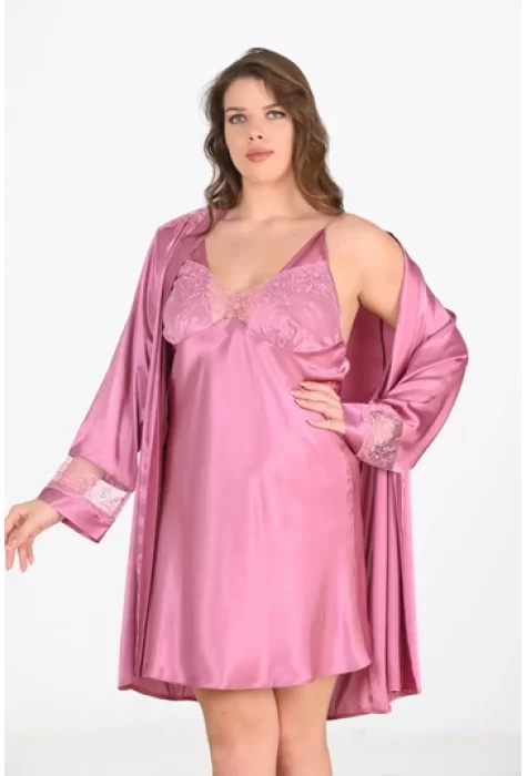 2li Gülkurusu Sabahlık Takımı Bigsize 6204