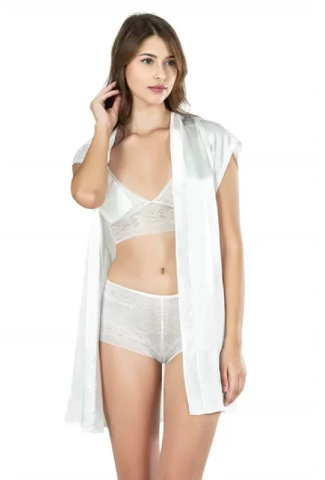 Kaliteli Ekru Babydoll Şort Takımı