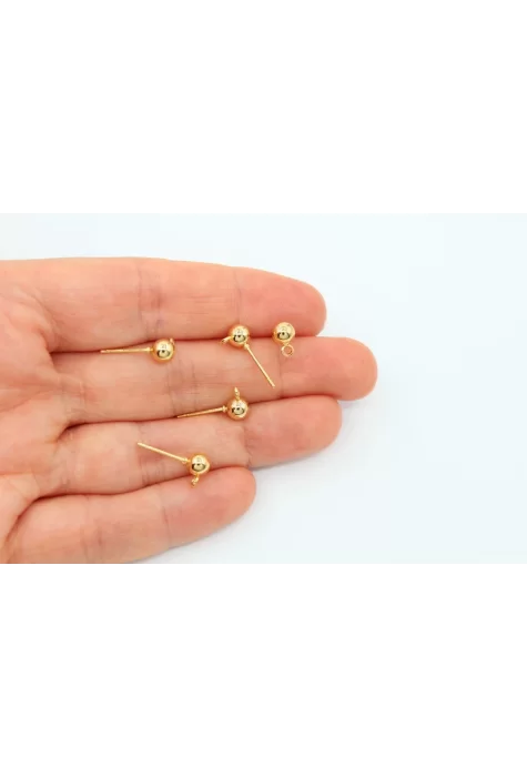 Altın Kap. 6mm Top Çivi Küpe