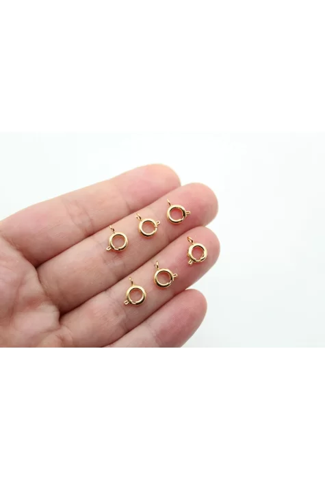 Altın Kaplama Orta Yuvarlak Kilit 6mm