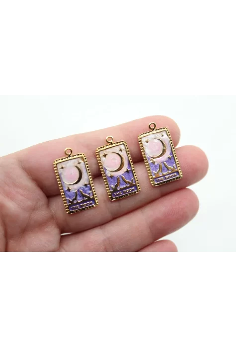 Altın Kaplama Renkli The Moon Tarot