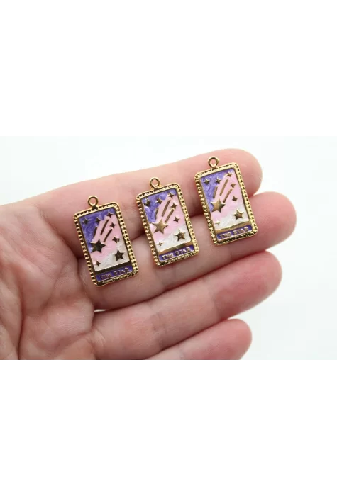 Altın Kaplama Renkli The Star Tarot