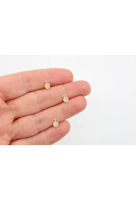 Altın Kaplama Zirkon Taşlı Mini Kalp