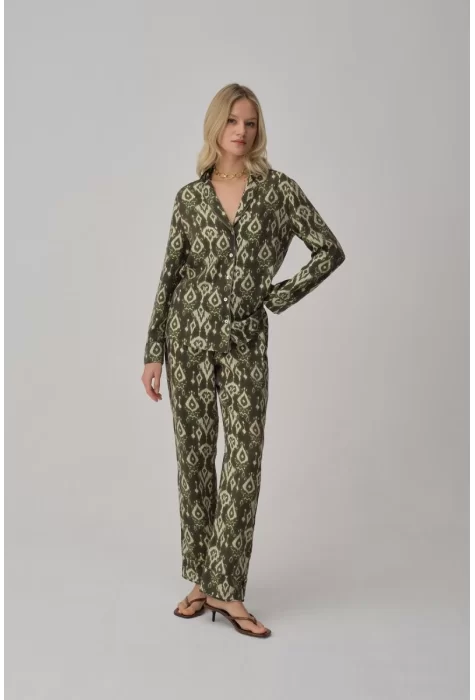 AMY Şık ve Rahat Kadın Pijama Takımı Yeşil
