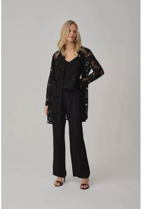 Anna Şık Rahat Kadın Kimono Pijama Takımı Siyah