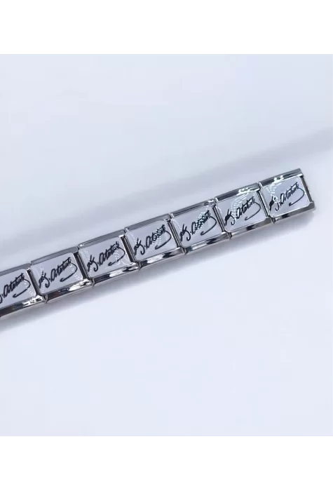 Atatürk Desenli İtalyan Charm Beyaz
