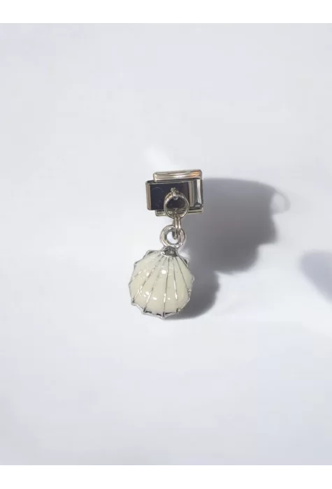 Beyaz İstiridye Detaylı Sallantılı İtalyan Charm