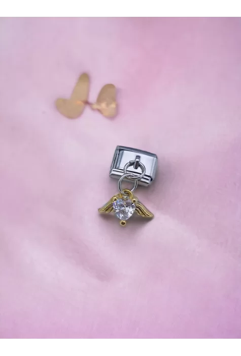 Beyaz Taşlı Sallantılı Charm