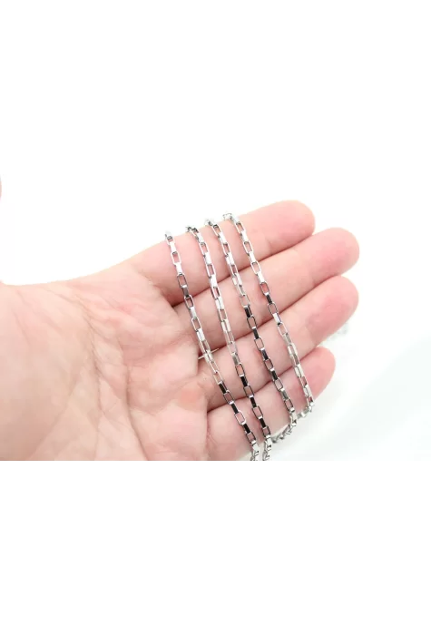 Çelik Gümüş 2.5mm Küp Zincir
