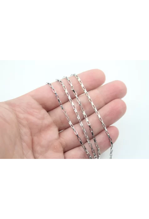 Çelik Gümüş 2mm Küp Zincir