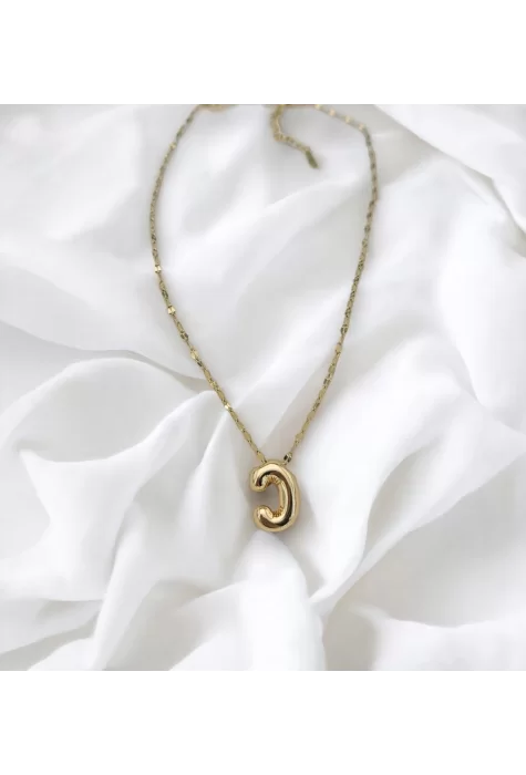 Çelik Harf Kolye Gold C