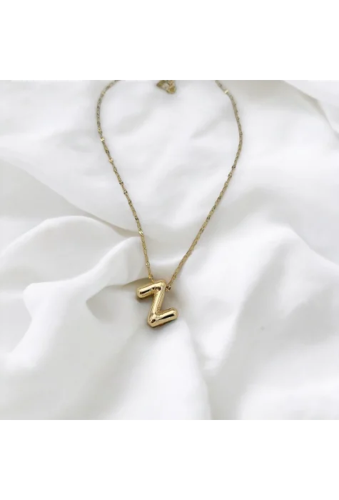 Çelik Harf Kolye Gold Z