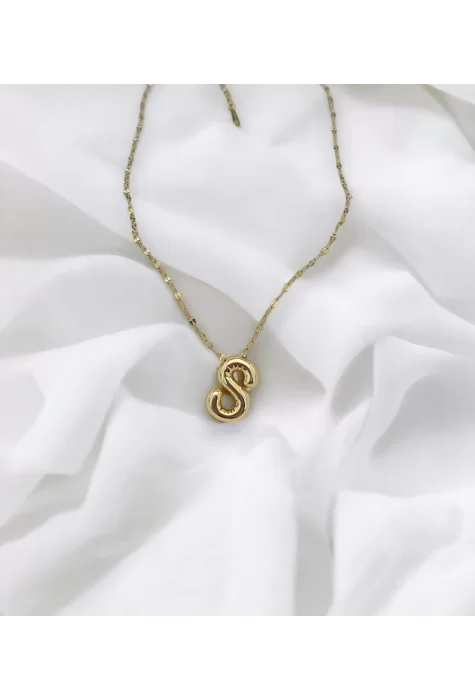 Çelik Harf Kolye S Gold