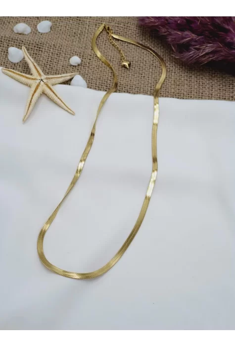 Çelik İtalyan Zinciri Kolye Gold Renk 60cm