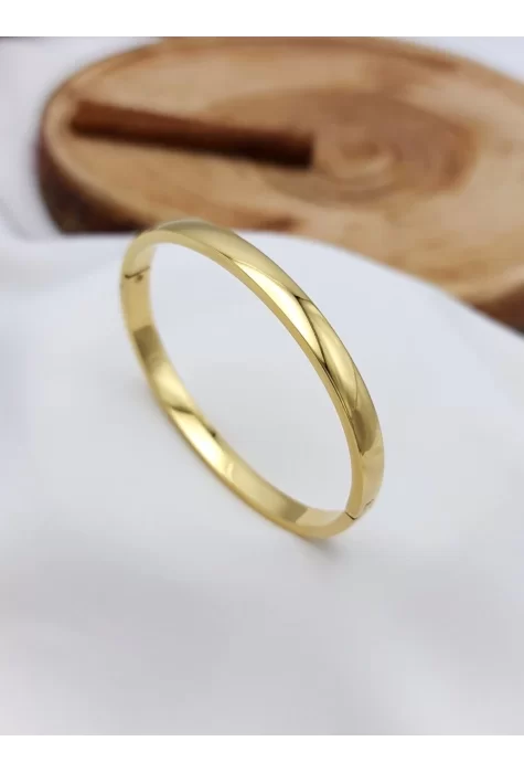Çelik Oval Bilezik Gold Renk