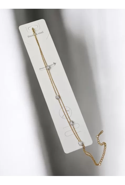 Çelik Taşlı Halhal Gold Renk