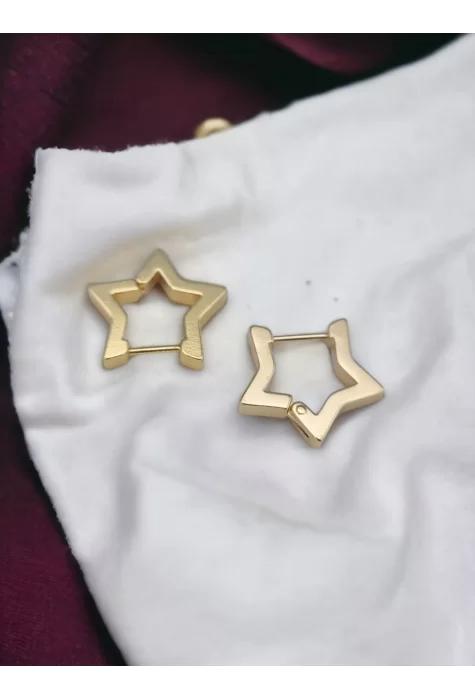 Çelik Yıldız Küpe Gold Renk