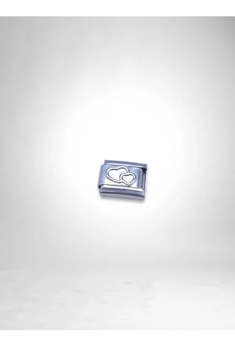 Çift Kalp Detaylı Charm
