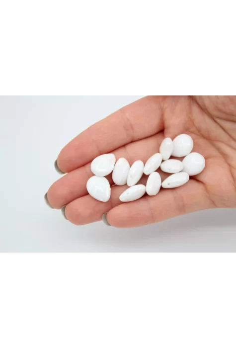 Flat Drop Boncuk Parlak Beyaz 25gr