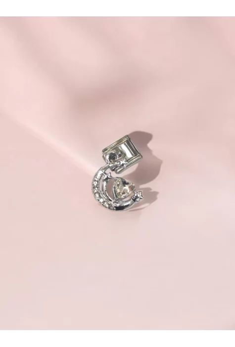 Hilal Kalp Detaylı Sallantılı İtalyan Charm