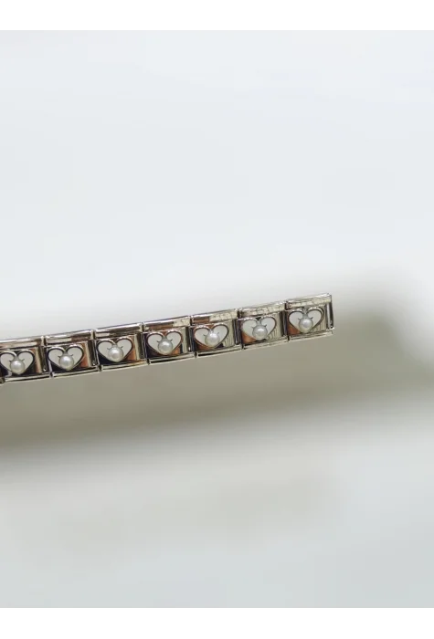 İncili Kalp Detaylı Charm