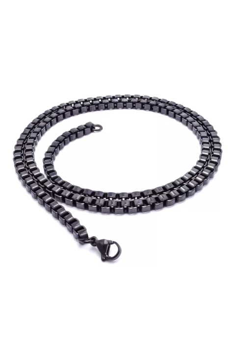 Kare Arnavut Çelik Kolye 4Mm