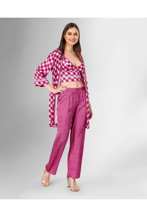 Kaliteli Şık 3lü Pijama Takımı