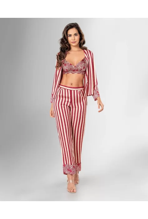 Kaliteli Şık 3lü Pijama Takımı 1844