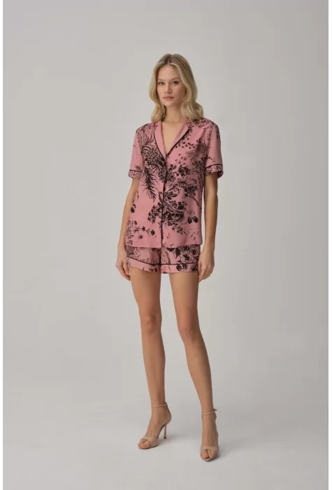 LUNA Şık Rose Renkli Kadın Pijama Takımı
