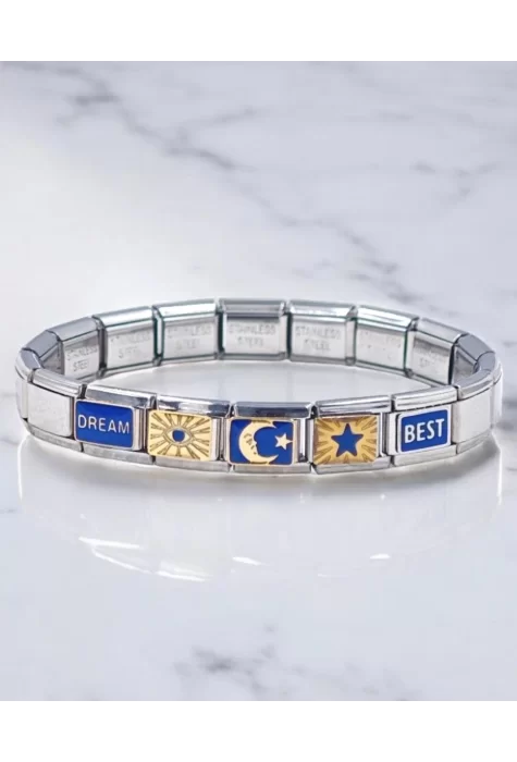 Mavi Seri İtalyan Kombin Bileklik