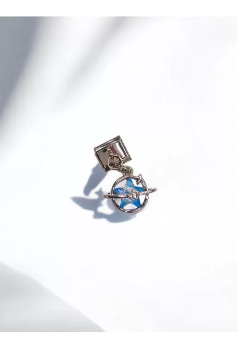Mavi Yıldız Desenli İtalyan Charm Sallantılı