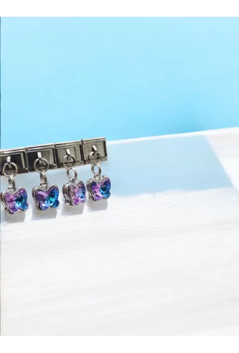 Neon Renk Kelebek Detaylı İtalyan Charm