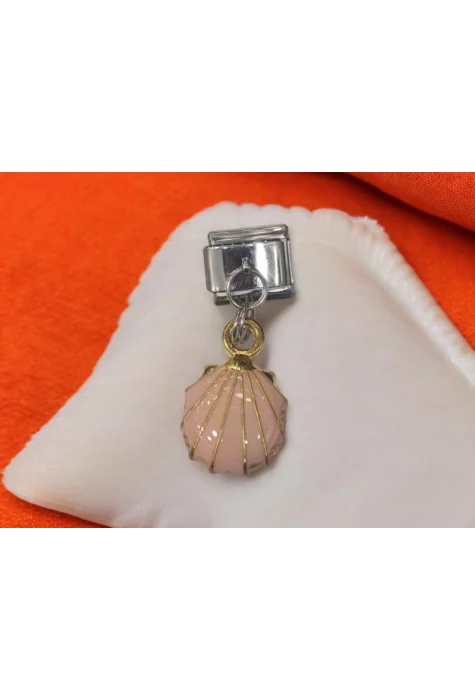 Pembe İstiridye Detaylı Sallantılı İtalyan Charm